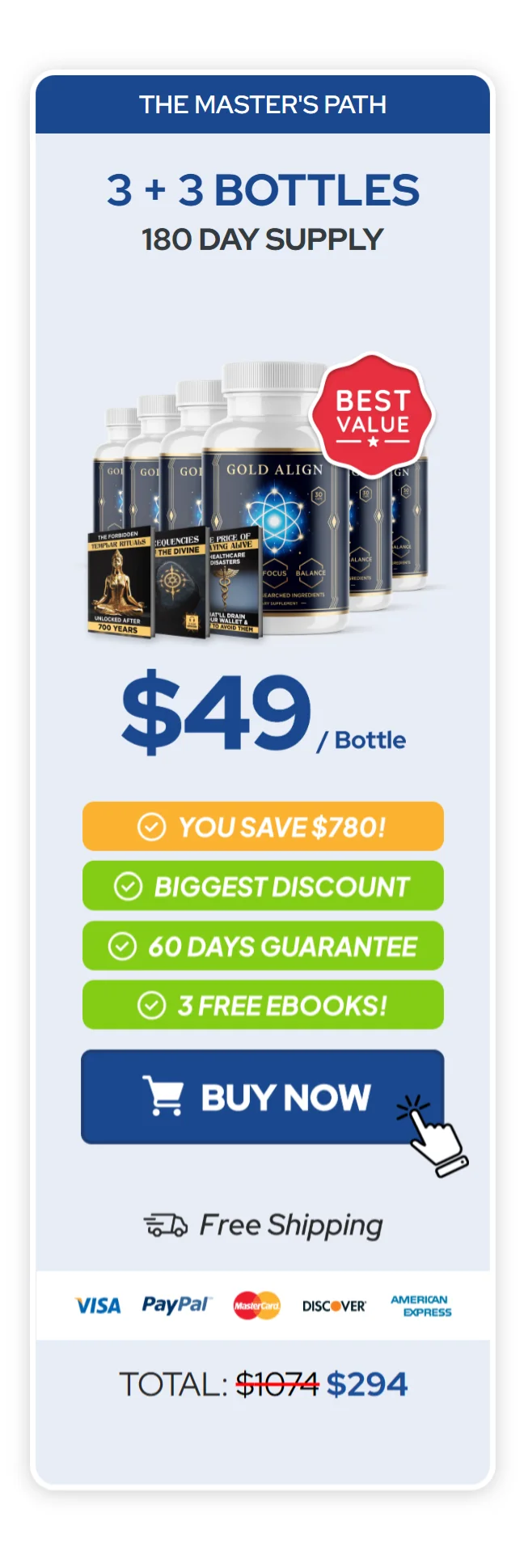 GoldAlign™ 6 bottles pricing
